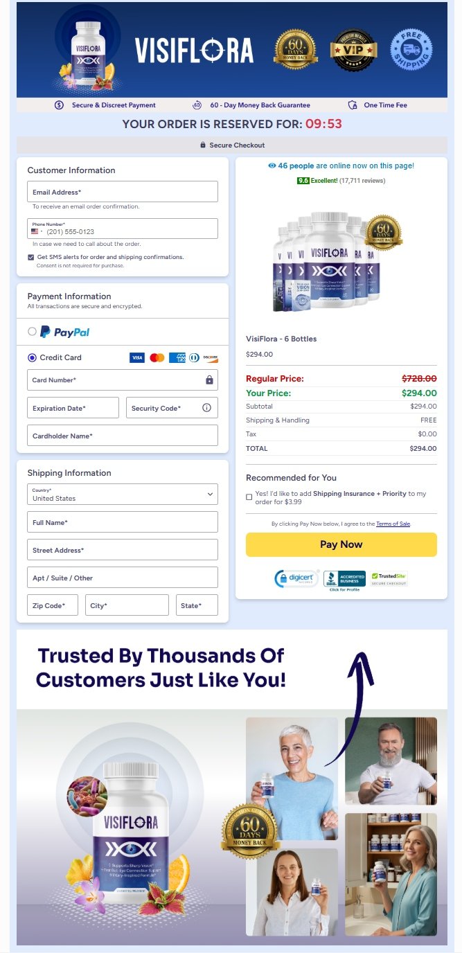VisiFlora secure order page
